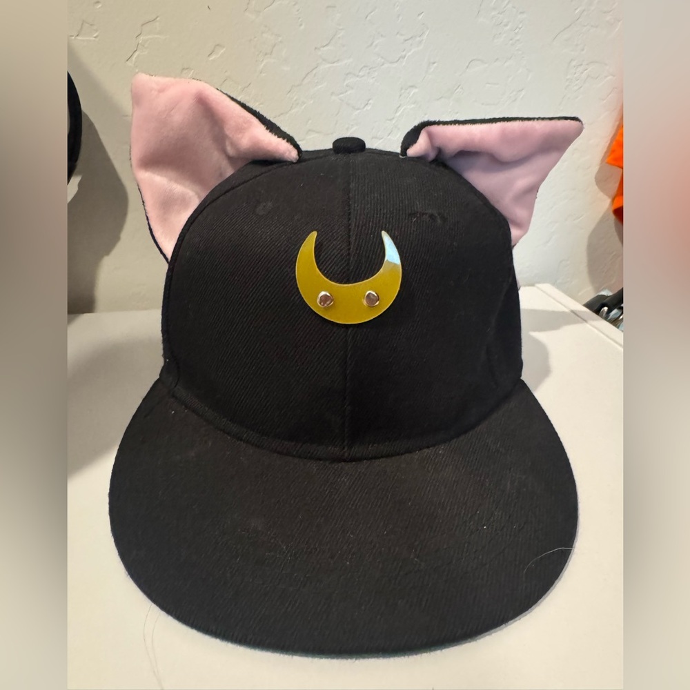 Black Cap with Pink Cat Ears Sailor Moon
